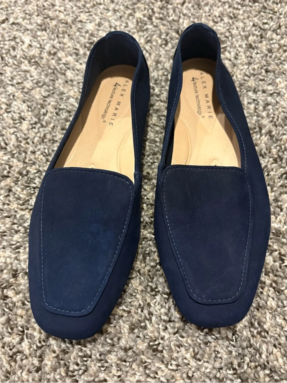 Alex Marie Brenna Navy Suede Loafers W 5.5 NWT